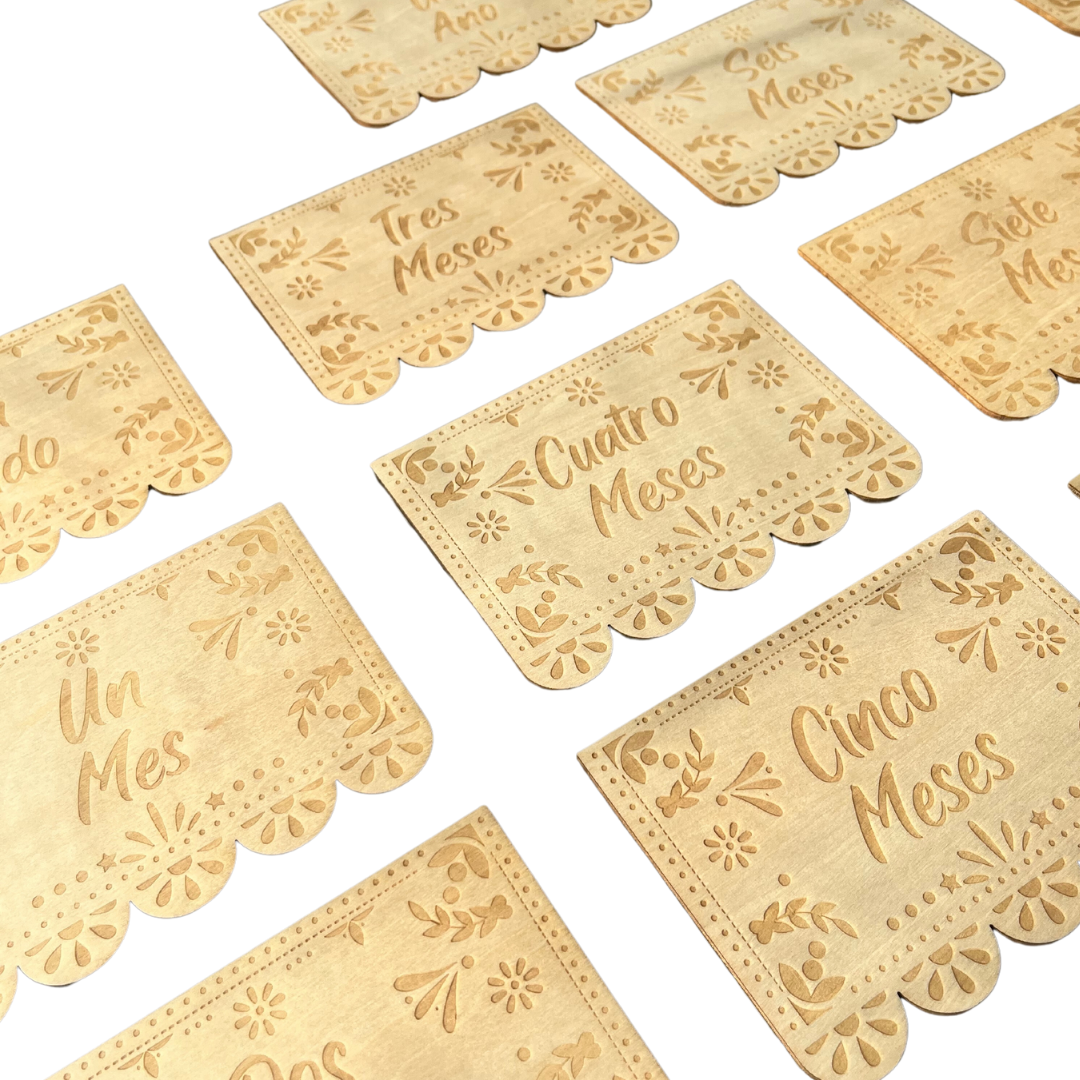 Papel Picado Wooden Milestone set